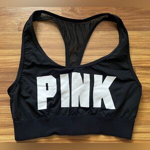 Victoria's Secret PINK Ultimate Unlined Sports Bra Black Medium